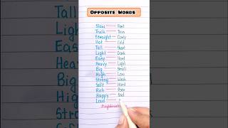 Opposite Words 📖🔥 english grammar education learning vocabulary [upl. by Akena]