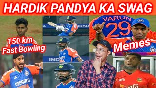 Hardik Pandya No Look Shot Today Mayank Yadav Maiden Over IND vs BAN 1st T20 2024 [upl. by Kcirdehs]