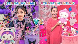 LEIKA ULANG TAHUN KUROMI VS TOMPEL MY MELODY 😍 CHALLENGE DEKORASI PESTA SERBA SANRIO [upl. by Chien]