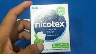 2Mg Nicotex Gum Necotex 2Mg Tablate Nicotine 2mg gum Nicotine 4Mg Gum Uses In Hindi [upl. by Aikemit138]