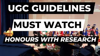 UGC GUIDELINES 2023  Honours vs Honours with Research  Watch this before you apply [upl. by Airamalegna97]