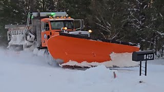 Kalkaska County Road Commission Plowing my Road on 12524 [upl. by Alfi]