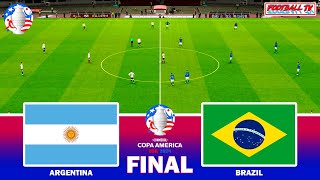 ARGENTINA vs BRAZIL  COPA AMERICA FINAL  Full Match amp All Goals 2024  eFootball PES Gameplay PC [upl. by Hewet181]