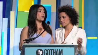 BROAD CITYs Abbi Jacobson and Ilana Glazer open up the 25th Gotham Awards [upl. by Sharlene]