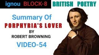 PORPHYRIAS LOVER by Robert Browning  BRIEF SUMMARY [upl. by Neri]