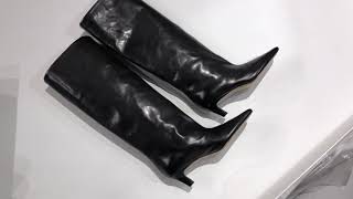 Toteme Leather Knee Boots Unboxing [upl. by Schlessel]