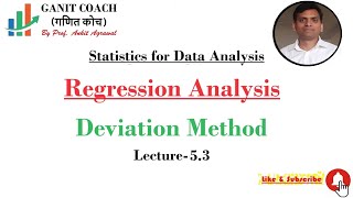 Lecture 53 Regression Analysis using Deviation Method  Regression Coefficient [upl. by Amalbena]