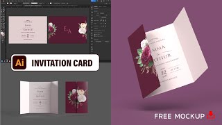 How to Invitation Card Design in Adobe Illustrator CC 2022  Graphic Design Tutorials [upl. by Xuaegram]