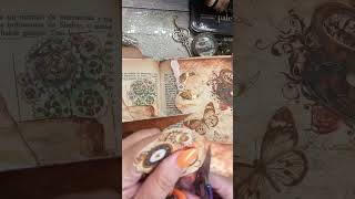 Asmr Libro alterado STEAMPUNK Grunge junkjournalideas asmr clipart shorts alteredbook [upl. by Otrepur]