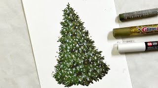 쉽게 효과 만점 크리스마스트리 그리기 Drawing Christmas tree with oil pastels [upl. by Nima19]