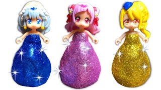 リカちゃん コーディネート対決☆HUGっと！プリキュアとプリキュアアラモードのドレスを粘土で手作りDIY☆ [upl. by Nwahsuq]