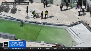 Brewers Hill apartment building evacuated after rooftop pool leak [upl. by Leighland]