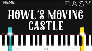 Howl’s Moving Castle Theme  EASY Piano Tutorial [upl. by Metts]