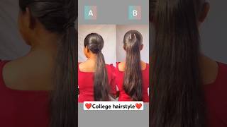 ❤️ college hairstyle 😍 trending short hairstyle subscribe [upl. by Tijnar]