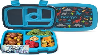 Bentgo® Kids Prints LeakProof 5Compartment BentoStyle Kids Lunch Box Ideal Portion Review [upl. by Yneffit624]