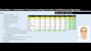 Excel Basics 1 Introduction To Excel 1 Formatting Formulas Cell References Page Setup [upl. by Aryahay]