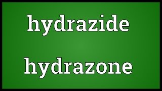 Hydrazide hydrazone Meaning [upl. by Heddy]