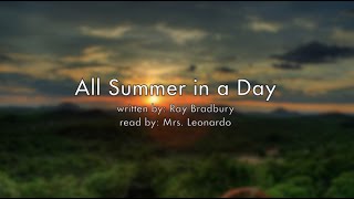 All Summer in a Day Audiobook Read Aloud [upl. by Ayyn]