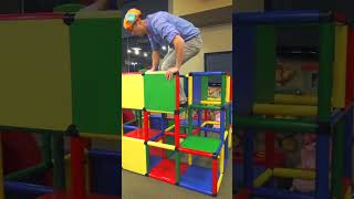 Climbing Color Blocks at Kinderland shorts blippi [upl. by Sacttler]