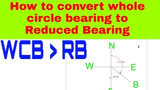 Part2How to Convert Whole circle bearing to Reduced bearingII WCB To RB [upl. by Atinuhs]