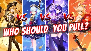 NAVIA  AYAKA  RAIDEN SHOGUN  YOIMIYA  Who Should You Pull For In Genshin Impact 43 Banners [upl. by Eerazed]