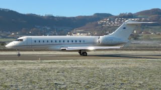 Breathtaking Takeoff  Bombardier Global 6000 VH8MR in Bern Switzerland [upl. by Lennad]