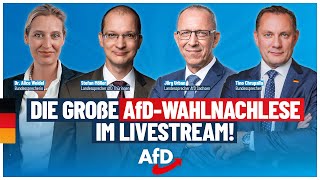 Wahlnachlese Thüringen amp Sachsen Weidel Chrupalla Möller amp Urban live  AfD [upl. by Anauqahc]