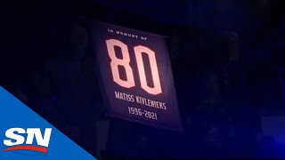 Columbus Blue Jackets Hold Ceremony Honouring Matiss Kivlenieks [upl. by Peery116]