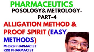 PART4 METROLOGY amp POSOLOGY  ALLIGATION METHOD  PROOF SPIRIT CALCULATIONS  subscribe [upl. by Annavoig186]