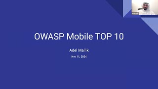 OWASP Mobile Top 10  Adel Mallik [upl. by Ratib]