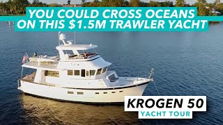 You could cross oceans on this 15m trawler yacht  KadeyKrogen 50 tour  Motor Boat amp Yachting [upl. by Sosthenna]