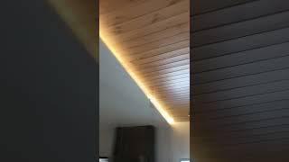 Wooden plank amp false ceiling finished work shortsvideo ceilingdesign trendingshorts interior [upl. by Chaker]