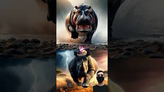 Hippo VS Animals Wolf Tiger Lion Trex [upl. by Anahsal]