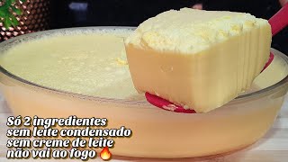 SEM LEITE CONDENSADO E SEM CREME DE LEITE SÃ“ 2 INGREDIENTES E NÃƒO VAI AO FOGO SOBREMESA INCRÃVEL [upl. by Flanna66]