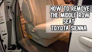 How to remove the middle row seat 20112020 toyota sienna van DIY video toyotasienna seat toyota [upl. by Hachmin]