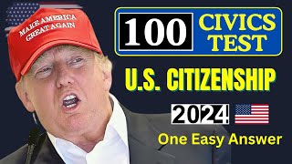 2024 Random 100 civics questions and answers  US citizenship interview I N400 Interview a [upl. by Alenairam]