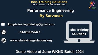 Performance Engineering Demo Video on 15th June 24ContactWhatsApp us on 918019952427 to enroll [upl. by Grayce]