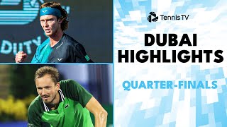 Medvedev vs Davidovich Fokina Rublev Hurkacz amp Humbert Play  Dubai 2024 QuarterFinal Highlights [upl. by Cadmarr338]