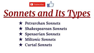 Sonnets and its types in English Literature [upl. by Hnad]