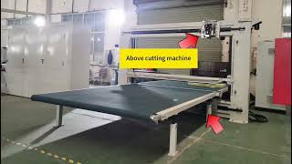 Automatic Dual Blade Horizontal And Vertical PU Foam Sponge CNC Cutting Machine [upl. by Rainger]