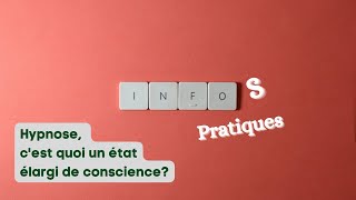 HYPNOSE cest quoi un état élargi de conscience [upl. by Nordin368]