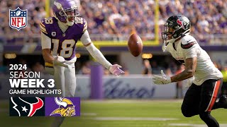 Houston Texans vs Minnesota Vikings Game Highlights  NFL 2024 Season Week 3 [upl. by Eiramik]