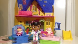 Doc McStuffins Clinic with Lambie  Hallie Unboxing and Review [upl. by Kenison395]