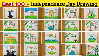 Independence Day Drawing  Independence Day Poster Drawing Ideas  15 August Drawing  Flag Drawing [upl. by Pickens]