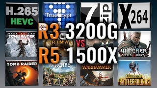 Ryzen 3 3200G vs Ryzen 5 1500X Benchmarks  Test Review  Comparison  Gaming  13 Tests [upl. by Moreland]