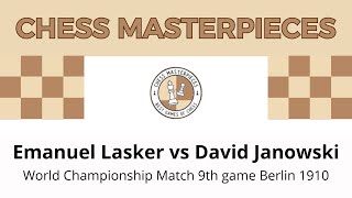 Emanuel Lasker vs David Janowski World Championship Match 9th game Berlin 1910 [upl. by Aduh]