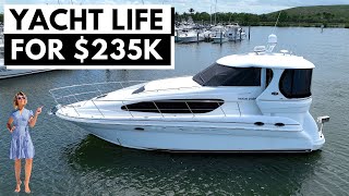 OUR YACHT Build UPDATE amp Affordable Liveaboard Yacht Tour 235K 2003 SEA RAY 390 MOTOR YACHT [upl. by Karlene]