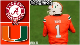 9 Alabama vs 3 Miami Quarterfinal Playoff Simulation CFB 25 PS5 [upl. by O'Connell125]