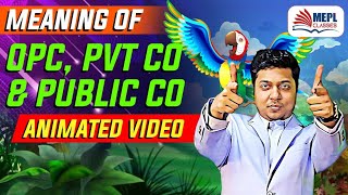 Meaning Of OPC Pvt Co amp Public Co  Animated Video  Mohit Agarwal [upl. by Cutlip812]