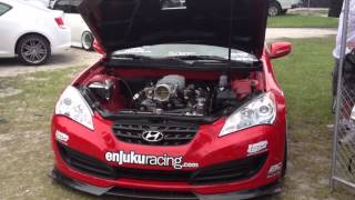 Enjuku Racing Supercharged LS1 Hyundai Genesis Revving [upl. by Lrub]